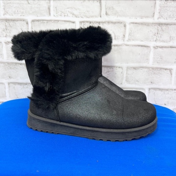 |•SO•| Paulina Shimmer Soft Faux Fur Lined/Trim Boots 9.5 - Picture 4 of 12